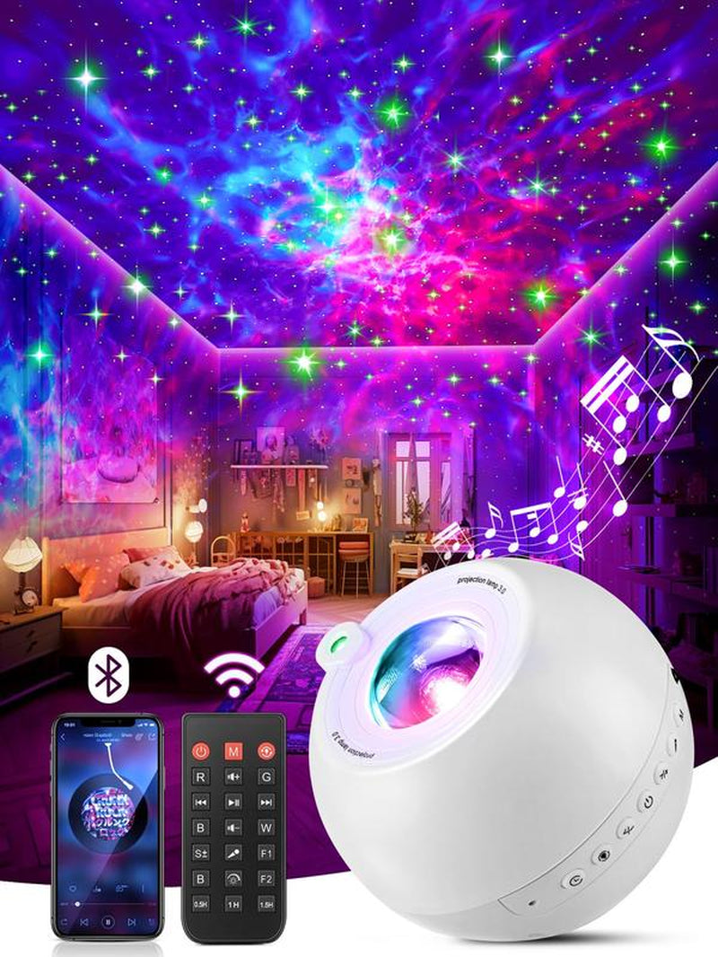 Star Projector Galaxy Light,15 Color+15 White Noise+Bluetooth Galaxy Projector for Bedroom