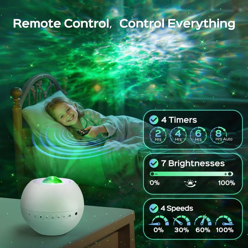 Star Projector Galaxy Light,15 Color+15 White Noise+Bluetooth Galaxy Projector for Bedroom