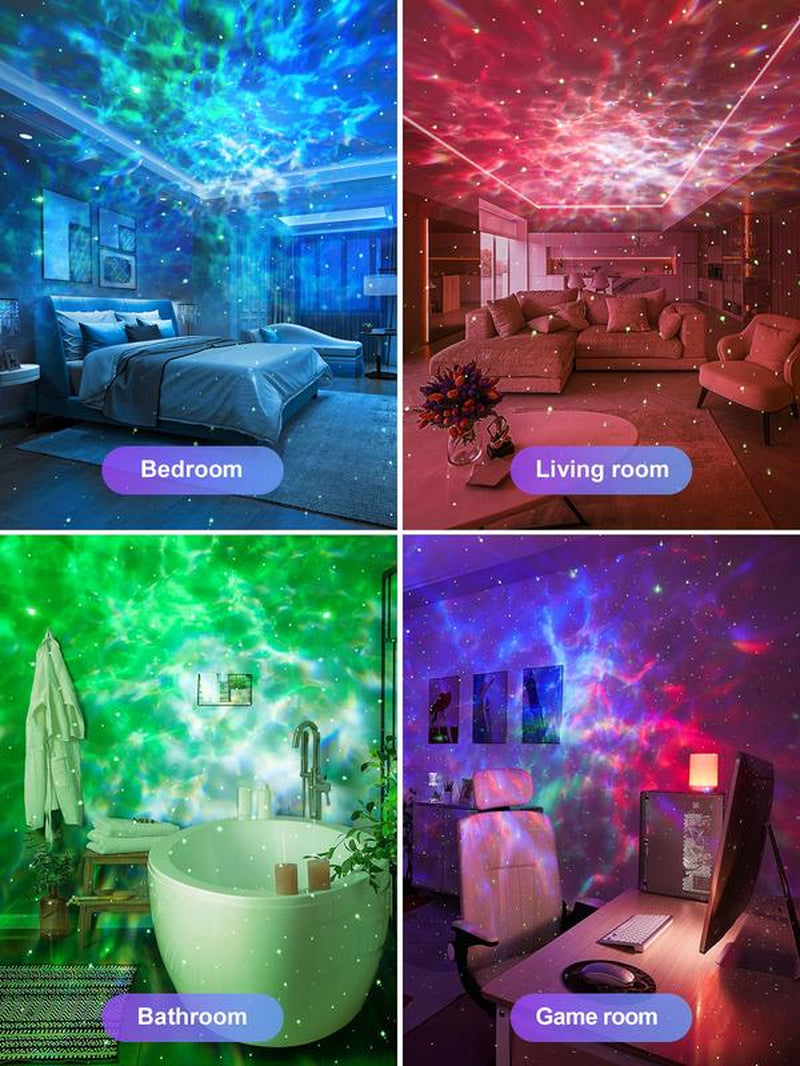Star Projector Galaxy Light,15 Color+15 White Noise+Bluetooth Galaxy Projector for Bedroom