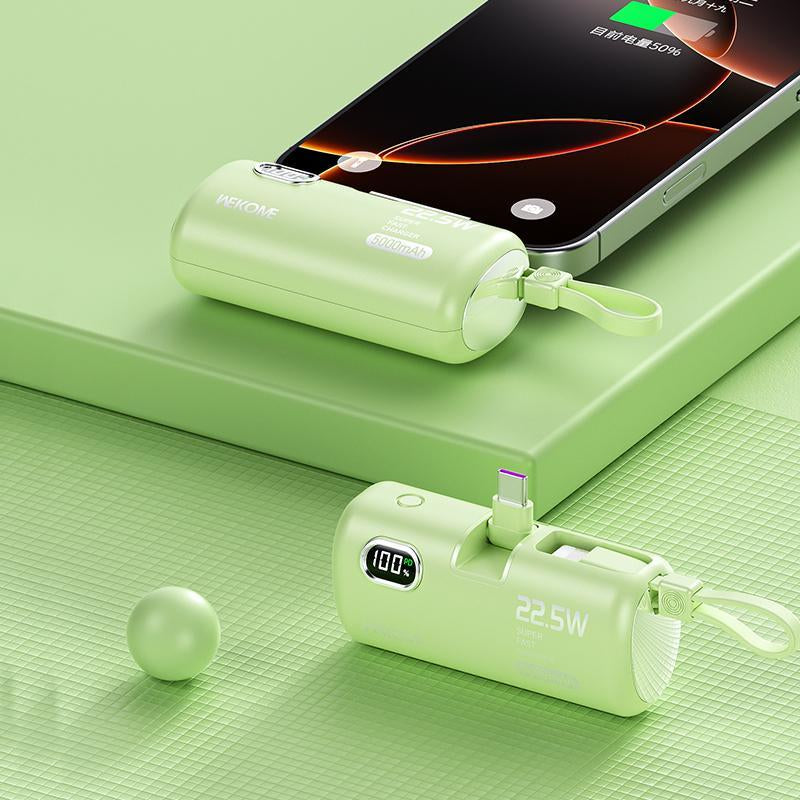 22.5W Fast Charging Power Bank 5000Mah - No Cables Needed Portable Charger with LED Display for Iphone Android Smartphones .The Second Battery of the Mobile Phone
