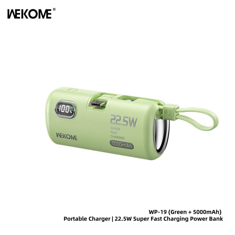 22.5W Fast Charging Power Bank 5000Mah - No Cables Needed Portable Charger with LED Display for Iphone Android Smartphones .The Second Battery of the Mobile Phone