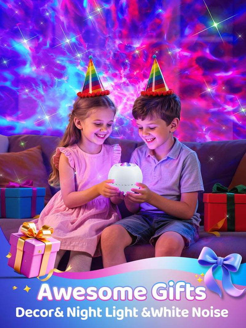 Star Projector Galaxy Light,15 Color+15 White Noise+Bluetooth Galaxy Projector for Bedroom