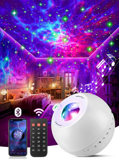 Star Projector Galaxy Light,15 Color+15 White Noise+Bluetooth Galaxy Projector for Bedroom