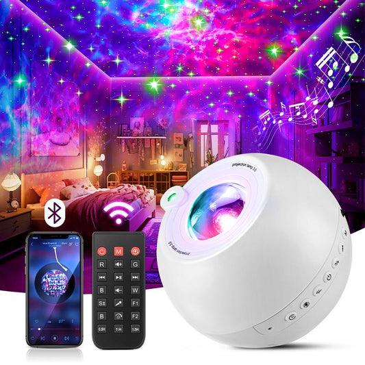 Star Projector Galaxy Light,15 Color+15 White Noise+Bluetooth Galaxy Projector for Bedroom