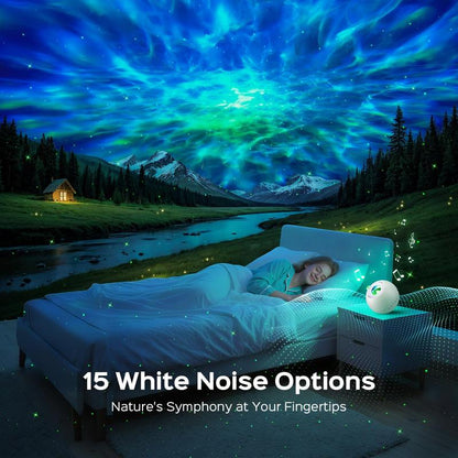 Star Projector Galaxy Light,15 Color+15 White Noise+Bluetooth Galaxy Projector for Bedroom